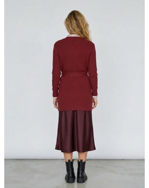 Gilet Fernand in maglia a coste elasticizzata bordeaux