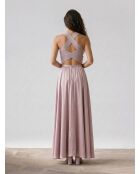 Jupe en satin fluide parme