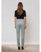 Pantalon texturé en Velours ceinture à nouer bleu/gris