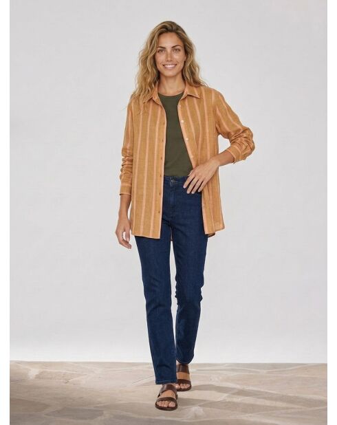 Camisa Cara Peach en mezcla de lino