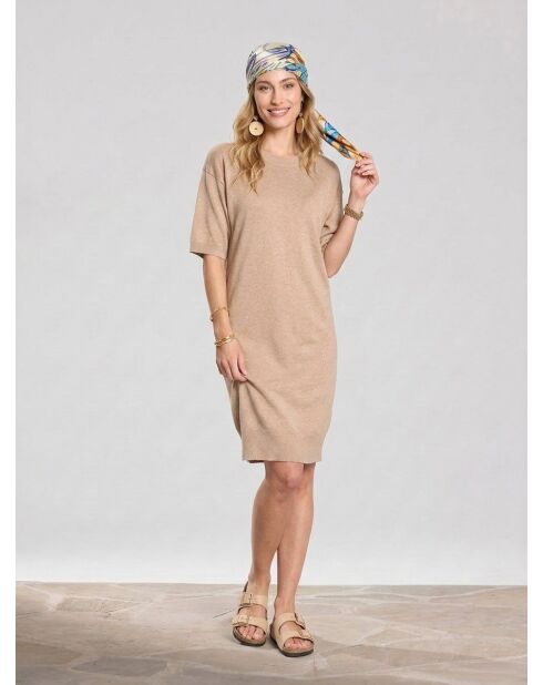 Robe pull cr beige