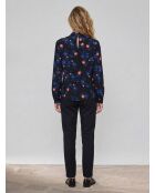 Blouse Lexane fluide à motifs bleu klein