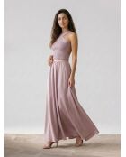 Jupe en satin fluide parme
