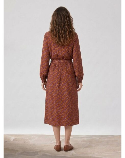 Braunes bedrucktes Kleid Yazzi