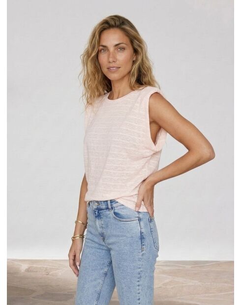 Coco blush top van linnen en katoen