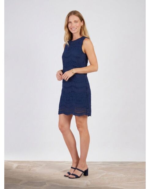 Marineblaues Baumwollkleid Carla
