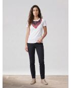 T-shirt stampata bianca/rossa/nera