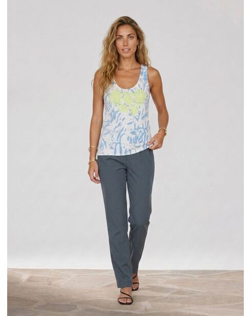 Blauwe gebreide tanktop Fausta