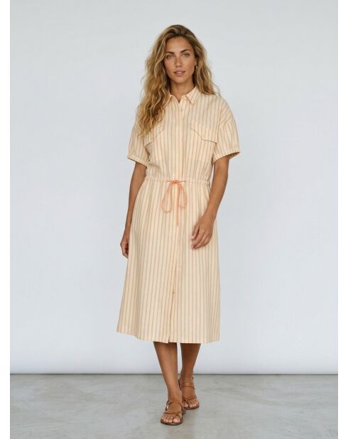 Robe chemise en Lin & Coton Varia rose