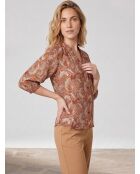Blouse Kasta Vl imprimée marron/rouge