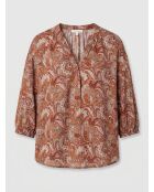 Blouse Kasta Vl imprimée marron/rouge
