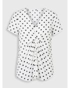 Top Turquesa à pois blanc