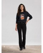 Schwarze Flare-Jeans aus Bio-Baumwollmischung