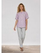 Violettes Hemd aus 100% Leinen Calix