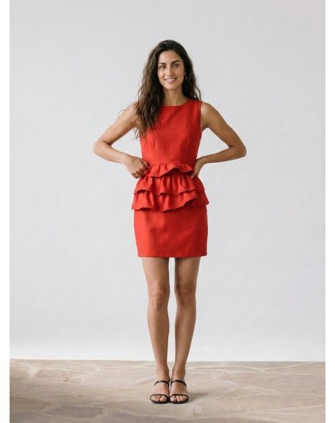 Tess rot/orangefarbenes Kleid
