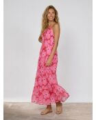 Rosa bedrucktes Kontrollkleid