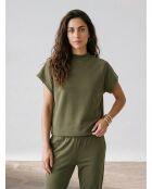 T-Shirt loose Crop kaki