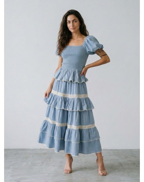 Lichtblauwe top van Chambray