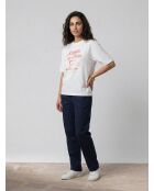 Lockeres ecrufarbenes T-Shirt aus 100% Bio-Baumwolle