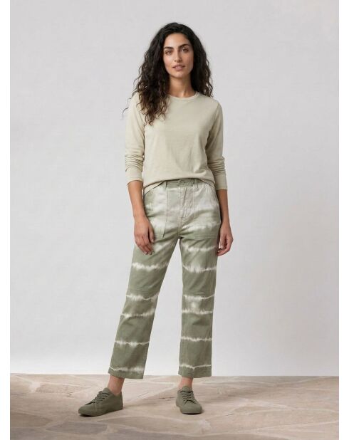 Cargohose aus Gabardine Stretch Tanker Tye & Dye Safari/Ecru
