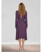 Schnürkleid mit mehrfarbigem Aufdruck