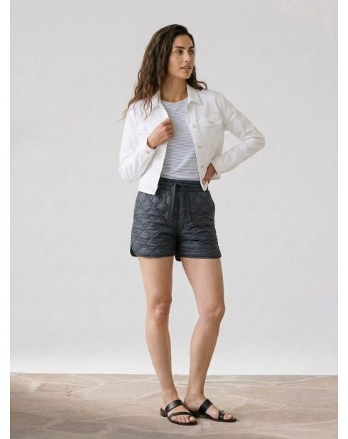 Giacca in jeans crop bianca