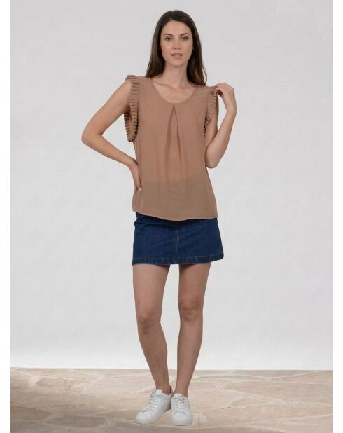 Top fluido marrone