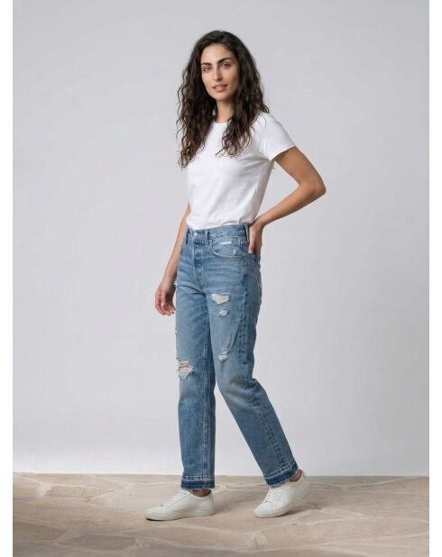 Jean 501 Crop coupe droite bleu