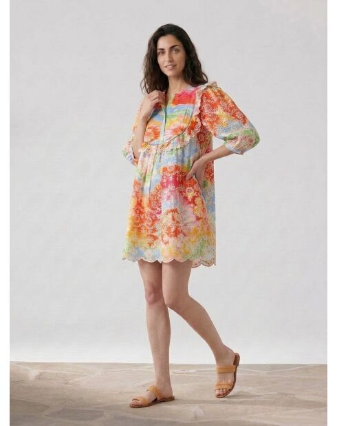 Vestido bordado anudado