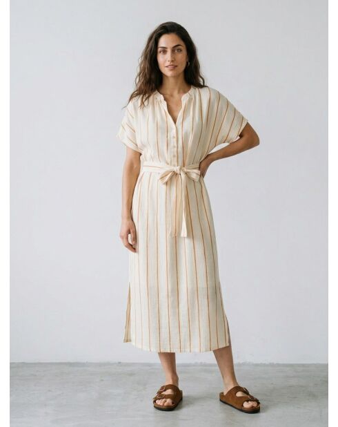 Haselnussfarbenes gestreiftes Kirschkleid
