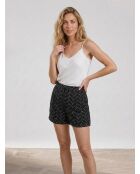 Short fluide imprimé zig zag noir/blanc