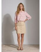 Carina rosa karierte, lockere Bluse