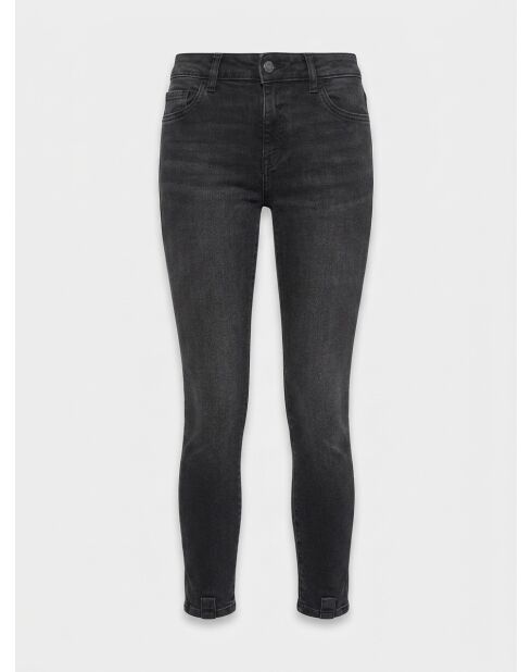 Jegging à taille mi-haute Slim Fit délavé gris foncé