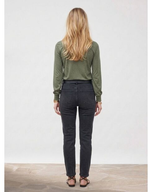 Zoé kaki T-shirt met knoopsluiting