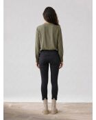 Dunkelgrauer, gewaschener, schmal geschnittener Jeggings mit mittlerer Taille
