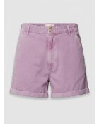 Lilafarbene Jeansshorts mit Sonnenschein