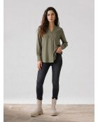 Dunkelgrauer, gewaschener, schmal geschnittener Jeggings mit mittlerer Taille