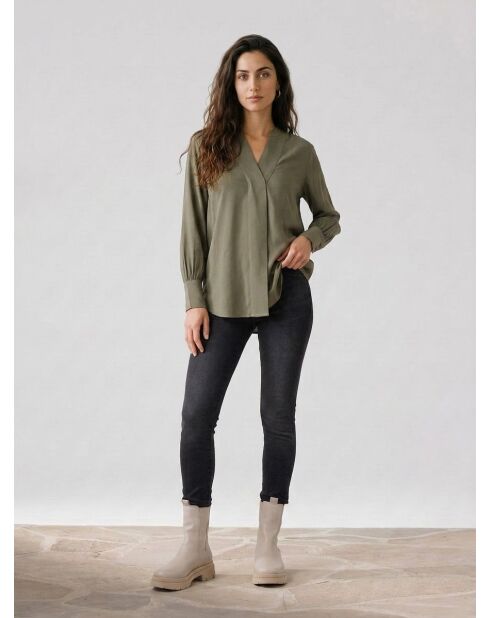 Jegging à taille mi-haute Slim Fit délavé gris foncé