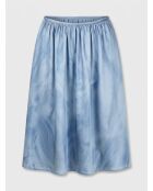 Jupe 100% Soie forme patineuse bleue