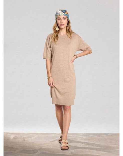 Robe pull cr beige