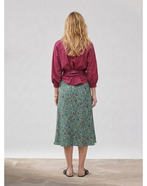 Bluse Célestine mit Beaujolais-Bordüren