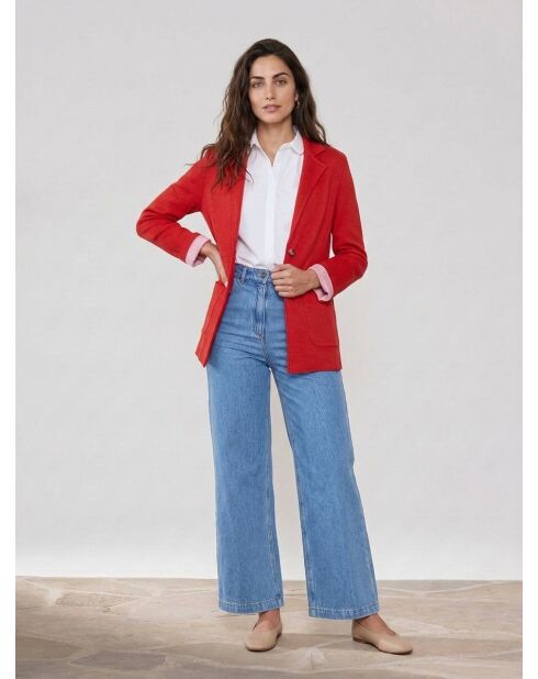 Chaqueta blazer roja en mezcla de lana para velero