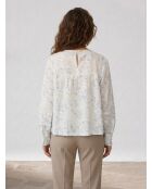 Blouse print sirène blanc/bleu