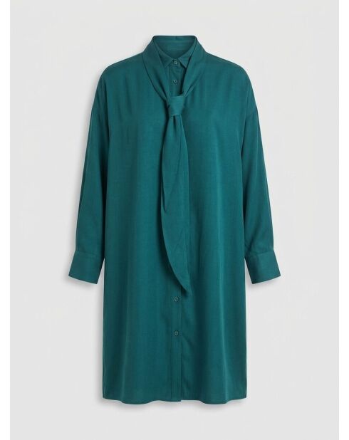 Mittelgrünes Krawattenkleid Brama
