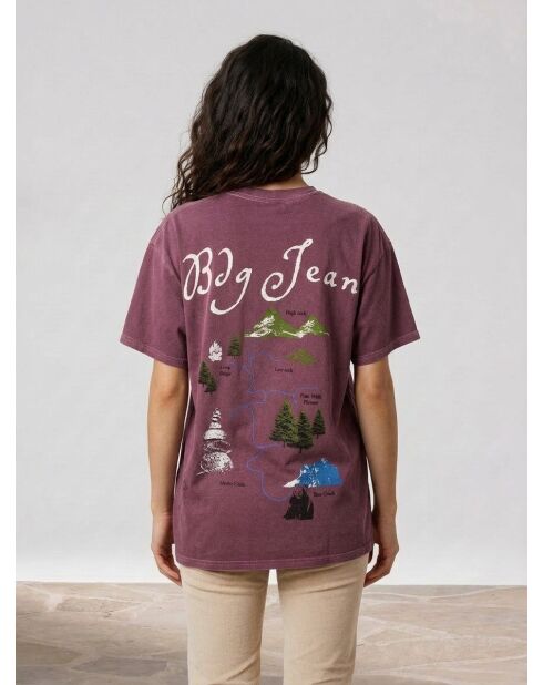 T-Shirt Dad With Map imprimé violet