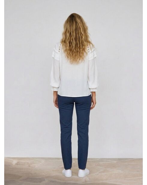 Blusa Lorely traforata color avorio