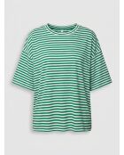 T-Shirt 100% Lin Rayé vert/blanc