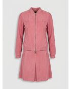 Jupe en Velours de Cuir Pop fuschia