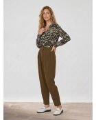 Pantalon carotte à pinces Collection Premium kaki