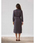 Vestido de rayas azul oscuro/marrón